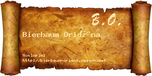 Bierbaum Oriána névjegykártya